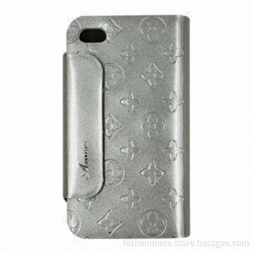 Leather Mobile Phone Case for Samsung Note 2, Natural, Embossed, Glossy